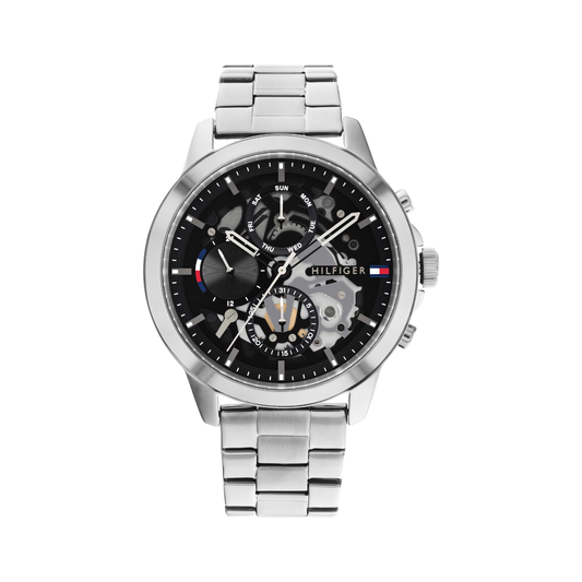 Reloj Análogo Tommy Hilfiger Henry Cuarzo Negro y Plateado de Hombre