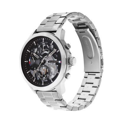 Reloj Análogo Tommy Hilfiger Henry Cuarzo Negro y Plateado de Hombre