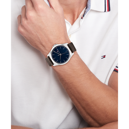 Reloj Análogo Casual Plateado de Hombre