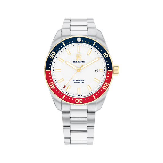 Reloj Análogo Automático Casual Plateado de Hombre