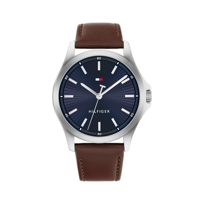 Reloj Análogo Tommy Hilfiger Bruce Cuarzo Azul con Correa Marron de Hombre