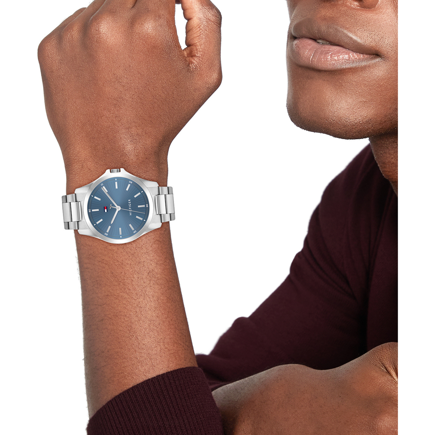 Reloj Análogo Casual Plateado de Hombre