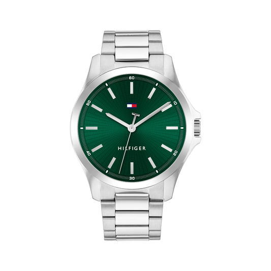 Reloj Análogo Tommy Hilfiger Bruce Cuarzo Verde y Plateado de Hombre
