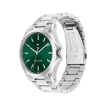 Reloj Análogo Tommy Hilfiger Bruce Cuarzo Verde y Plateado de Hombre