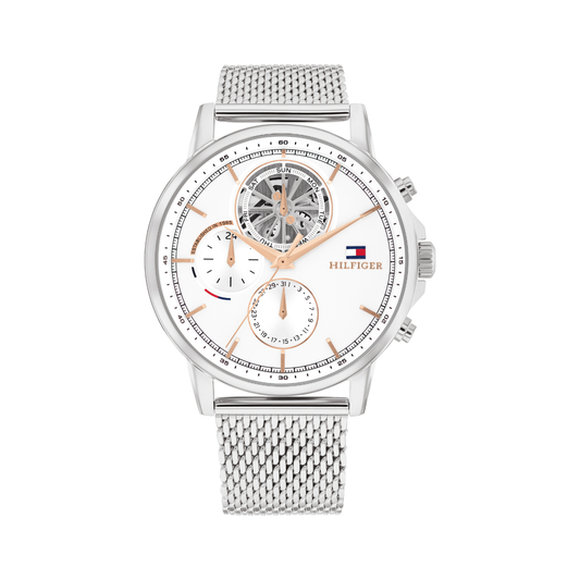 Reloj Análogo Deportivo Plateado de Hombre