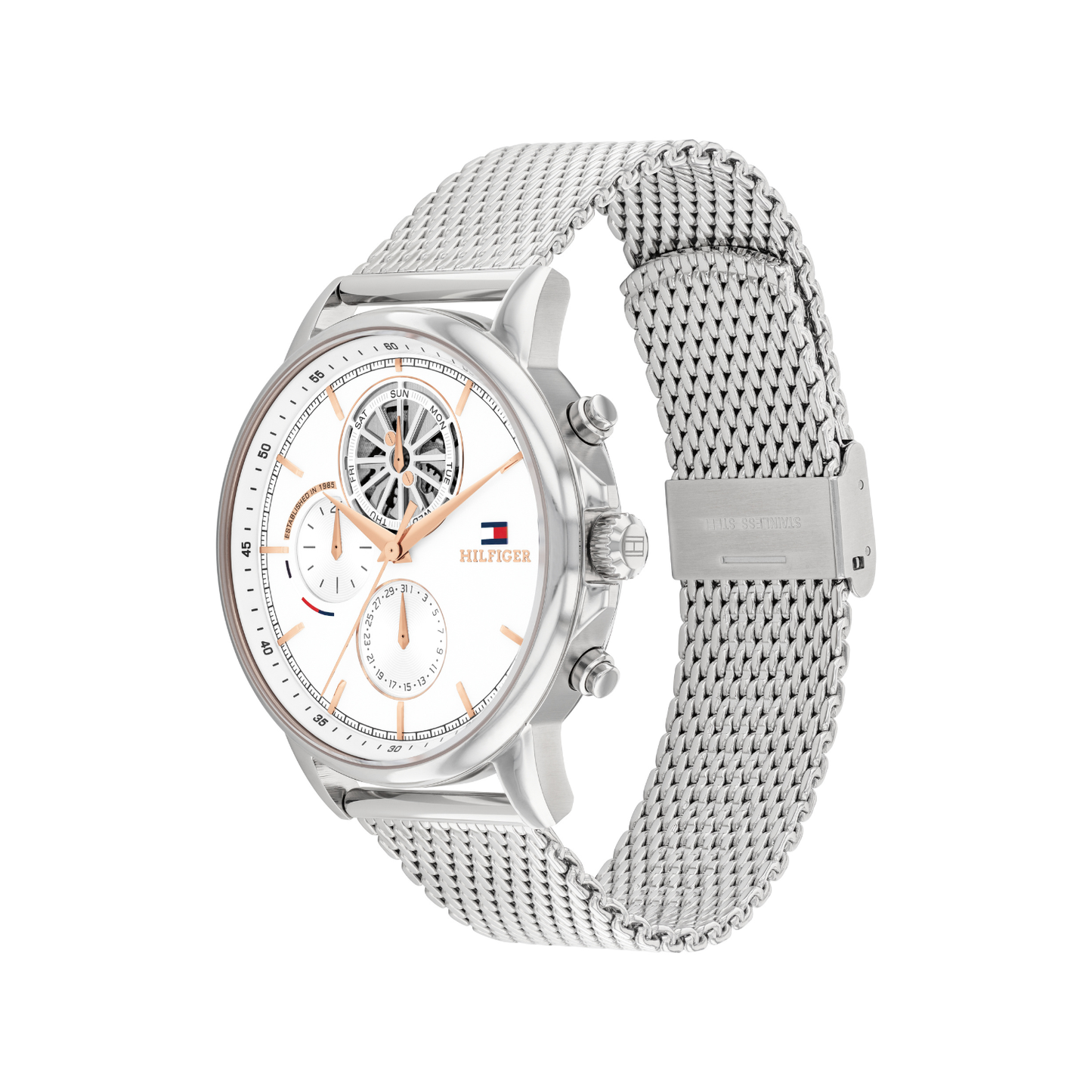 Reloj Análogo Deportivo Plateado de Hombre