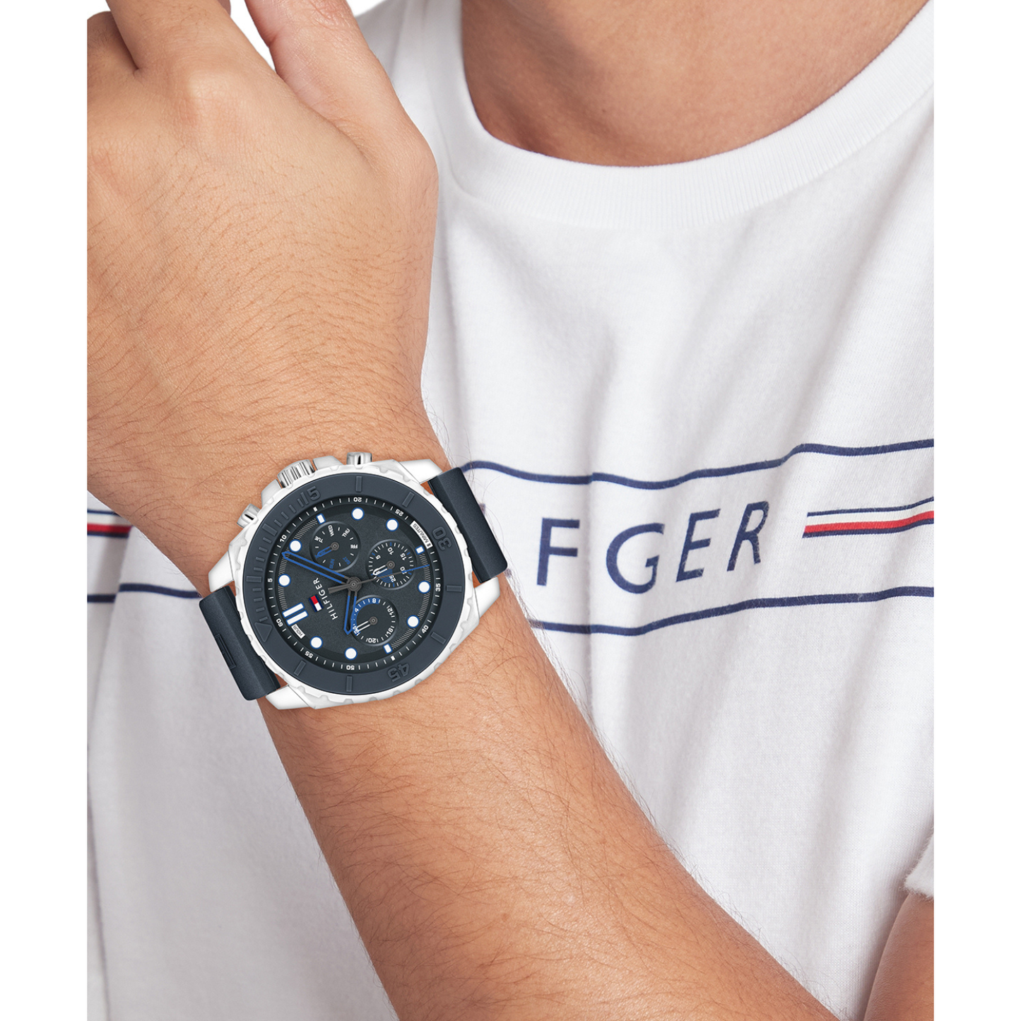 Reloj Análogo Deportivo Plateado de Hombre