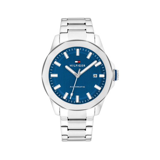 Reloj Análogo Tommy Hilfiger Lars Automático Azul y Plateado de Hombre