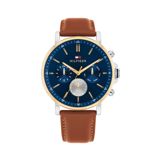Reloj Análogo Tommy Hilfiger Tyson Cuarzo Negro y Dorado de Hombre