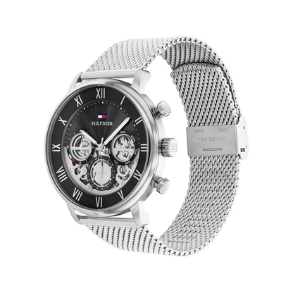Reloj Análogo Tommy Hilfiger Legend Cuarzo Negro y Plateado de Hombre