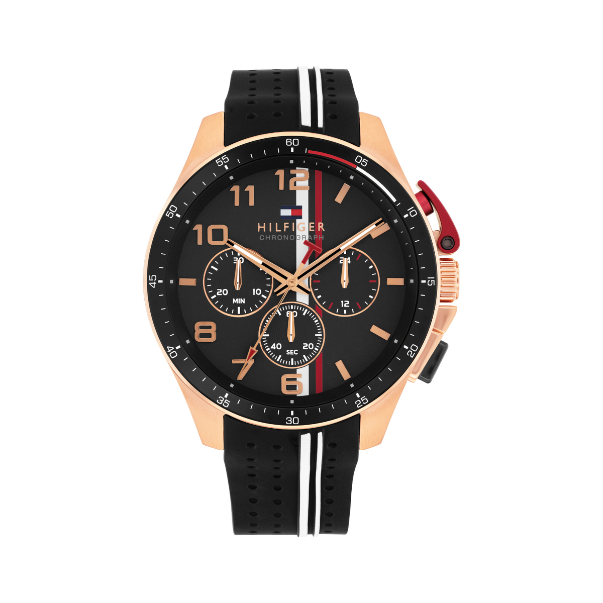 Reloj Análogo Tommy Hilfiger Bank Cuarzo Negro en Oro Rosado de Hombre