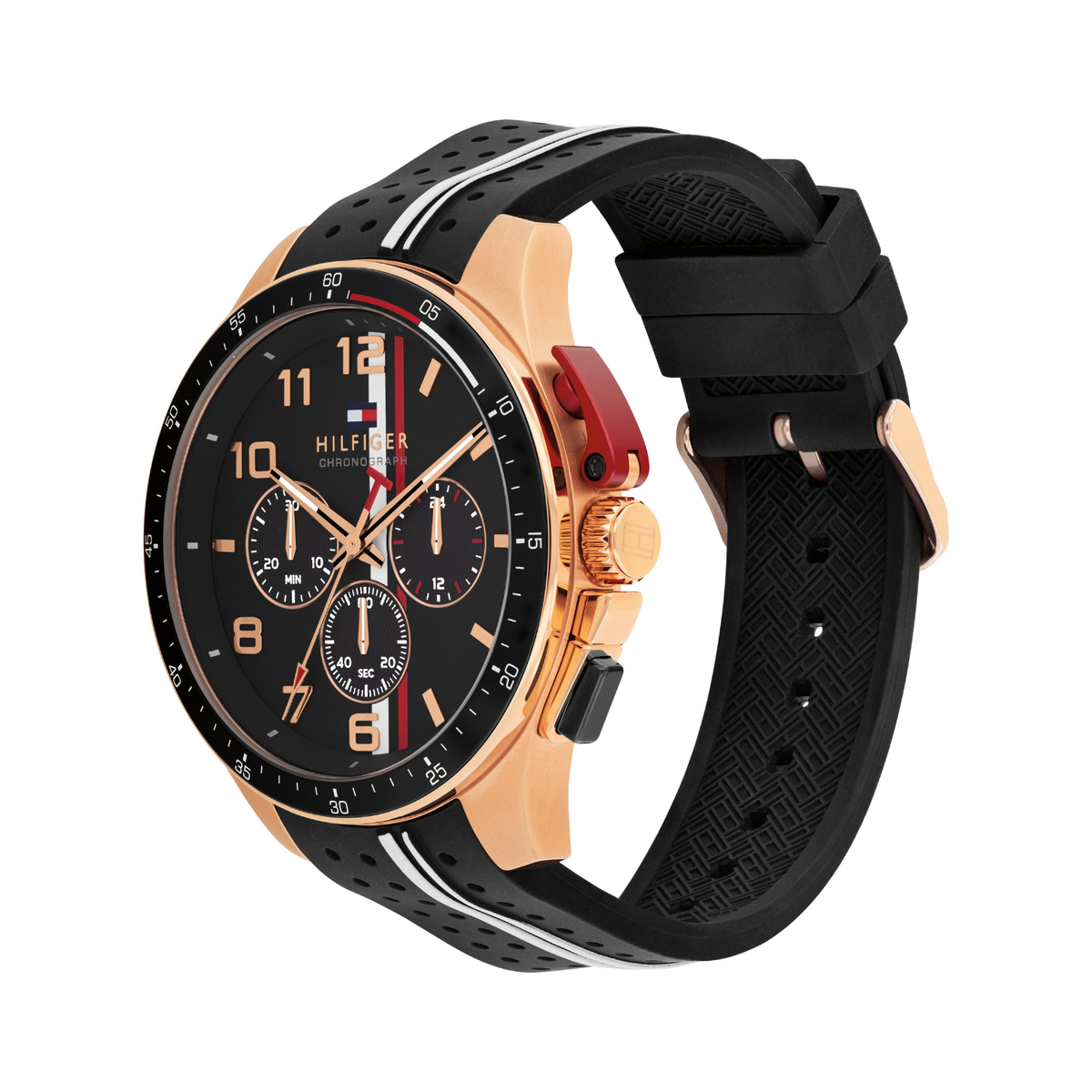 Reloj Análogo Tommy Hilfiger Bank Cuarzo Negro en Oro Rosado de Hombre