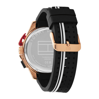 Reloj Análogo Tommy Hilfiger Bank Cuarzo Negro en Oro Rosado de Hombre