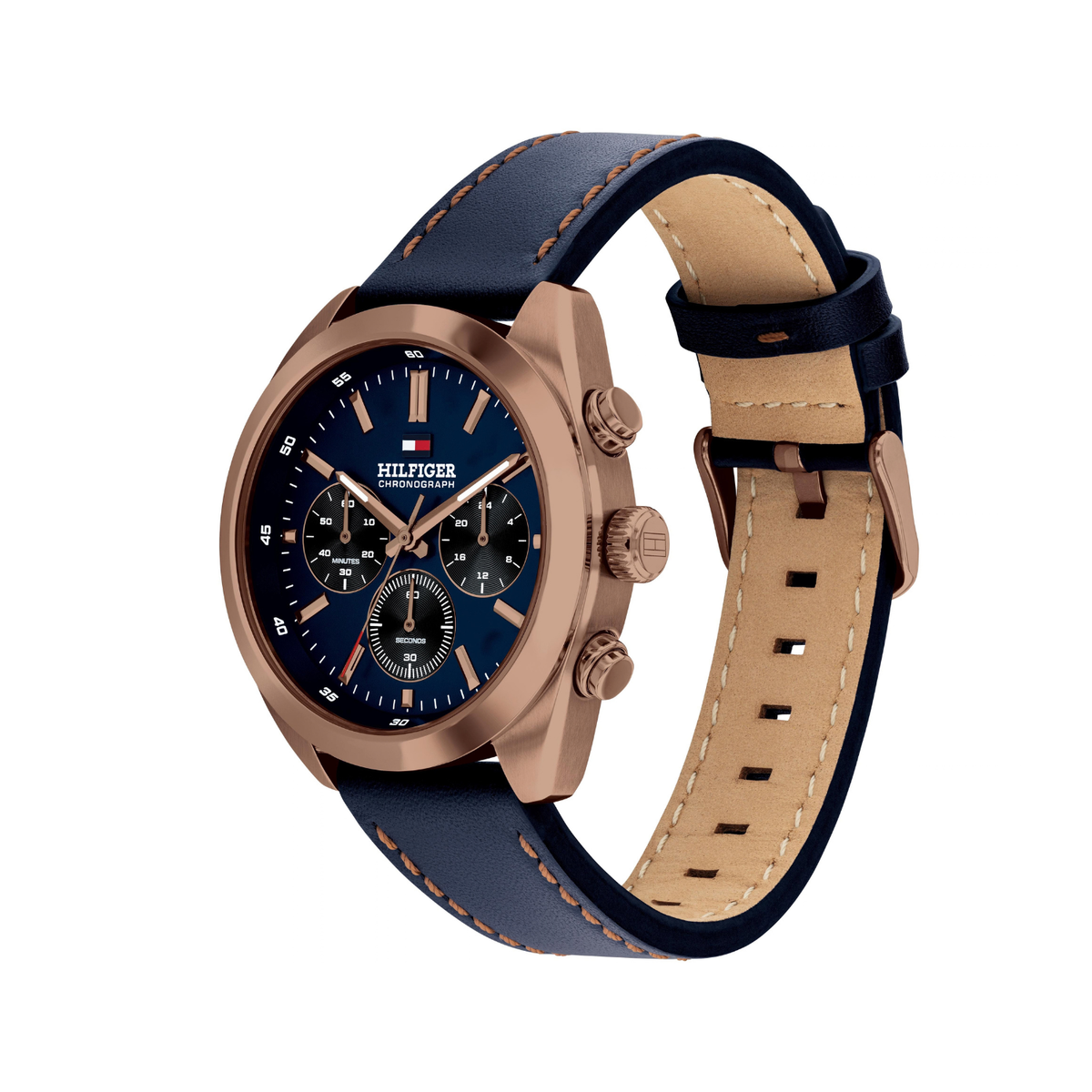 Reloj Análogo Tommy Hilfiger Hudson Cuarzo Azul y Oro Rosa de Hombre