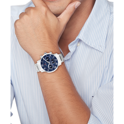 Reloj Análogo Deportivo Plateado de Hombre