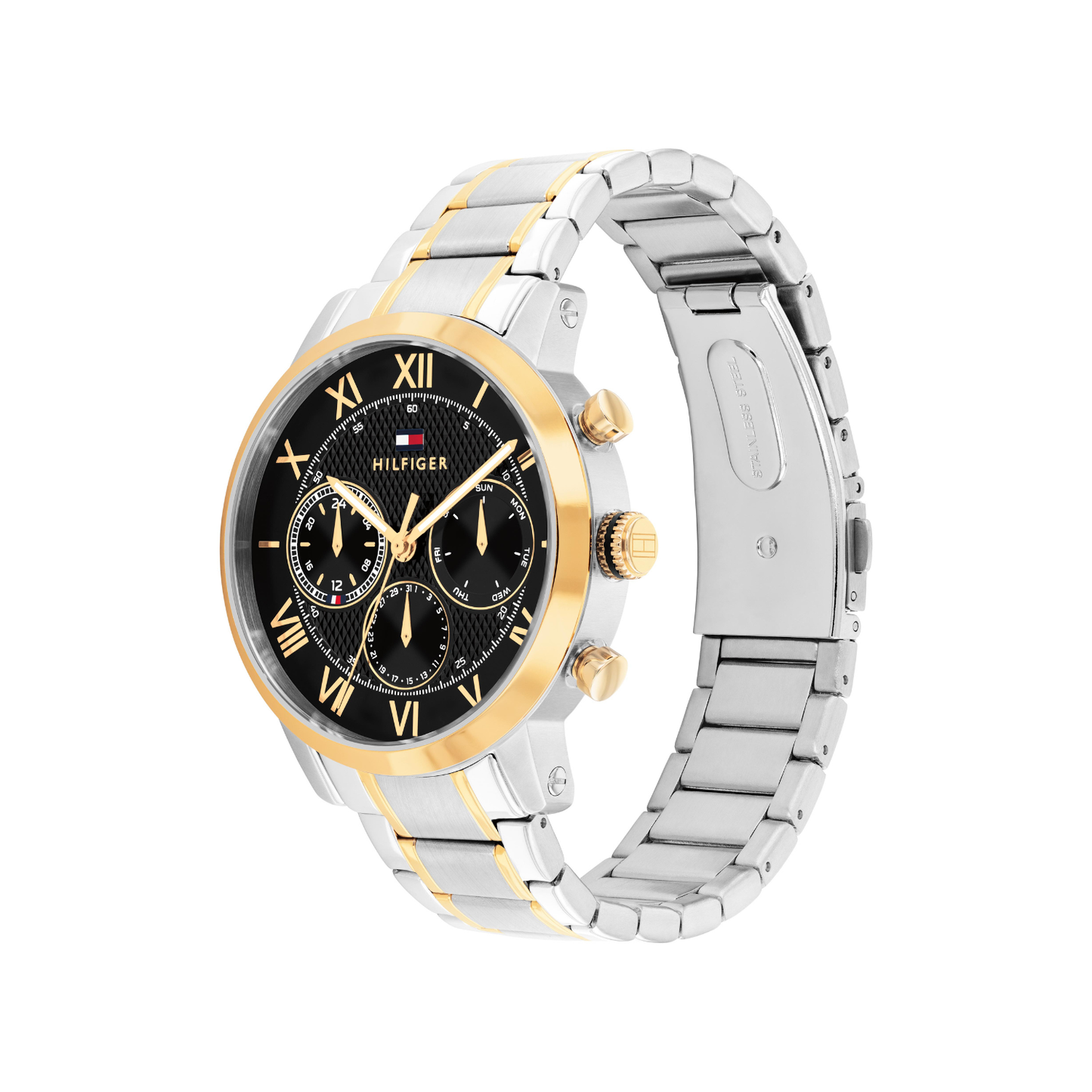 Reloj Análogo Casual Plateado Doble Tono de Hombre