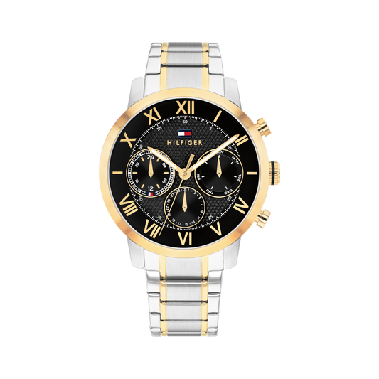 Reloj Análogo Casual Plateado Doble Tono de Hombre