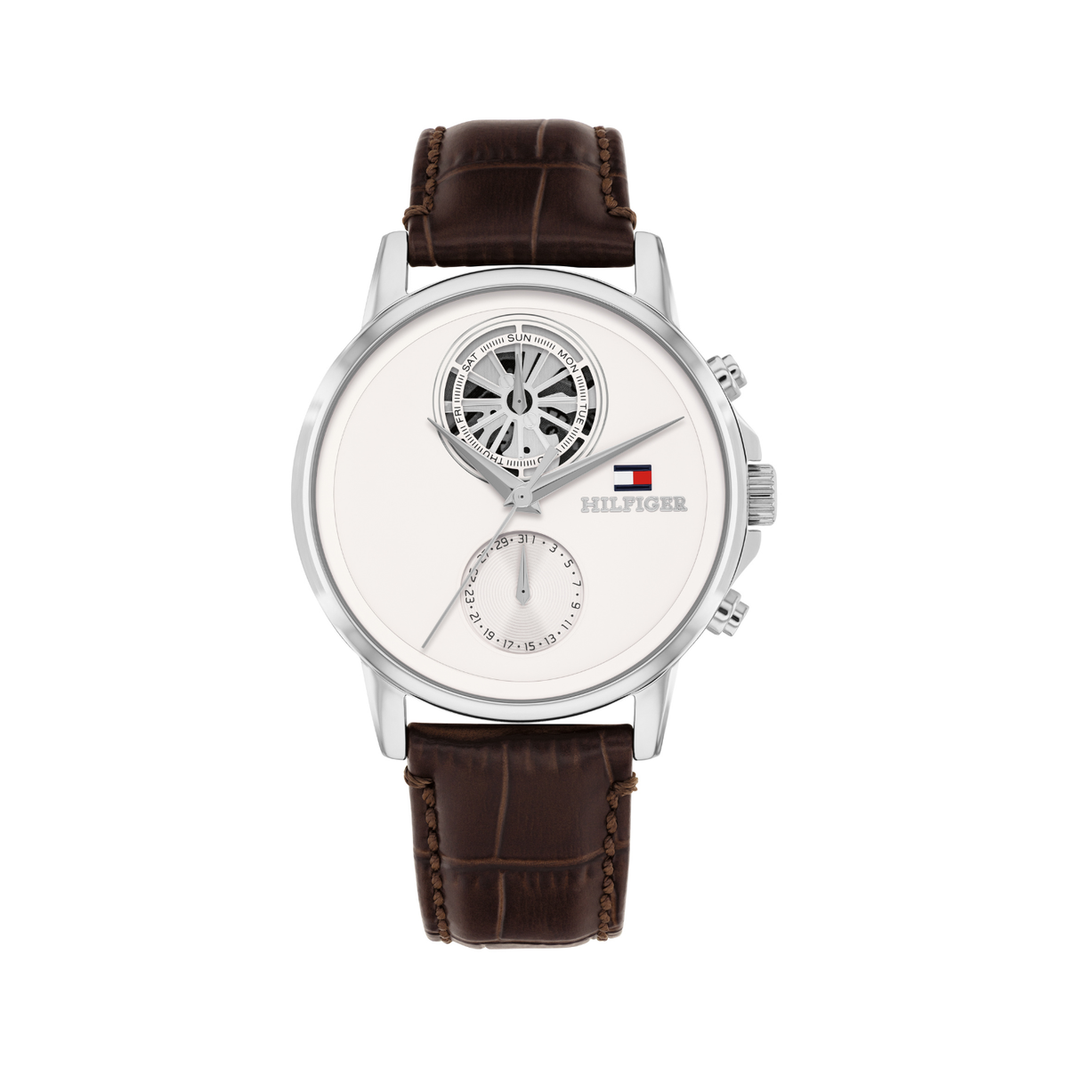 Reloj Análogo Tommy Hilfiger Stewart Cuarzo Beige, Marrón y Plateado de Hombre