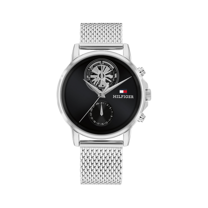 Reloj Análogo Tommy Hilfiger Stewart Cuarzo Negro y Plateado de Hombre