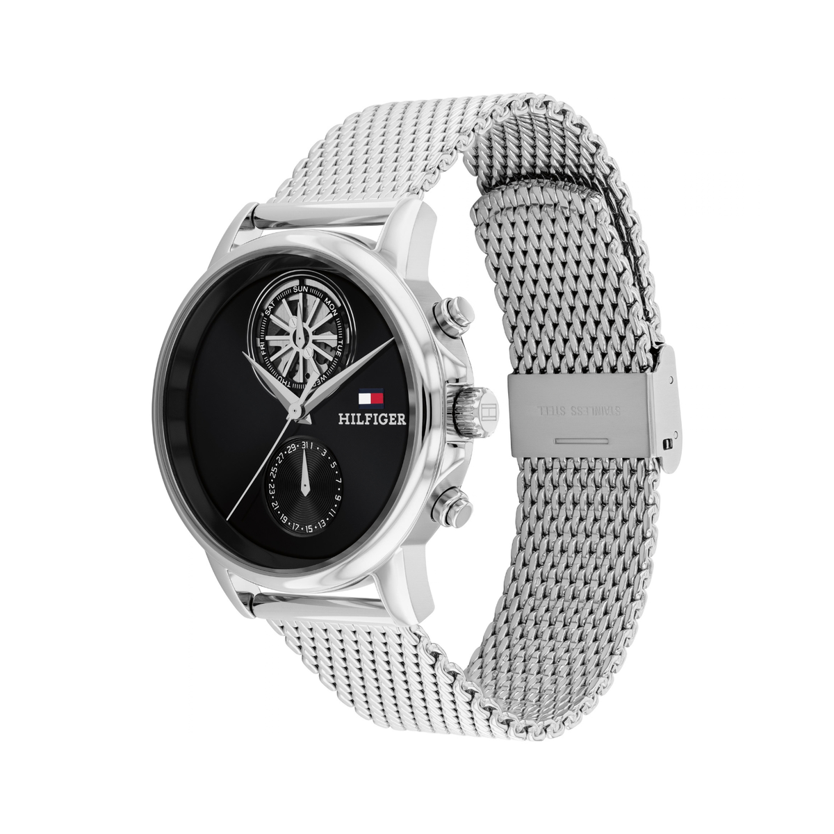 Reloj Análogo Tommy Hilfiger Stewart Cuarzo Negro y Plateado de Hombre