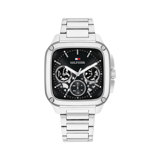 Reloj Análogo Tommy Hilfiger Herald Cuarzo Negro y Plateado de Hombre