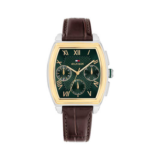 Reloj Análogo Casual Plateado Doble Tono de Hombre