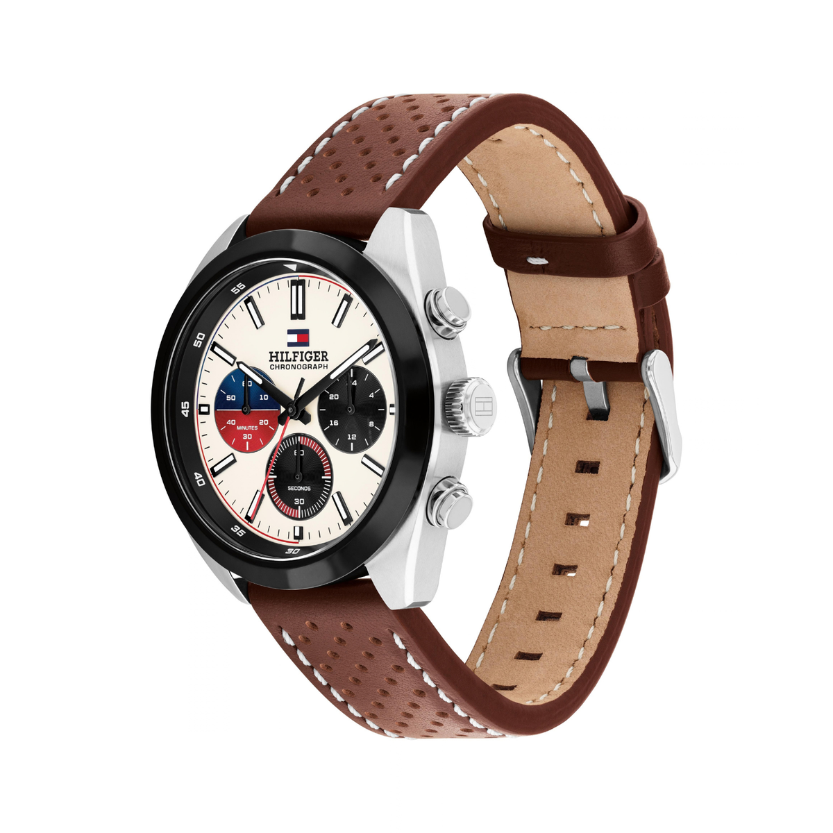 Reloj Análogo Tommy Hilfiger Hudson Cuarzo Beige, Marrón y Plateado de Hombre
