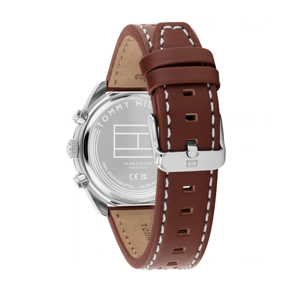 Reloj Análogo Tommy Hilfiger Hudson Cuarzo Beige, Marrón y Plateado de Hombre