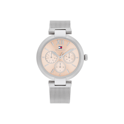 Reloj Análogo Plateado Causal de Mujer
