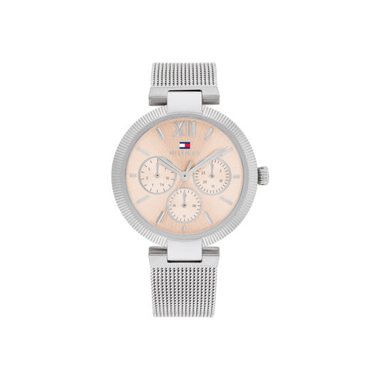 Reloj Análogo Plateado Causal de Mujer