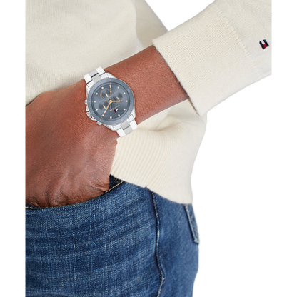 Reloj Análogo Deportivo Plateado de Mujer