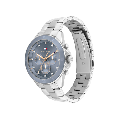 Reloj Análogo Deportivo Plateado de Mujer
