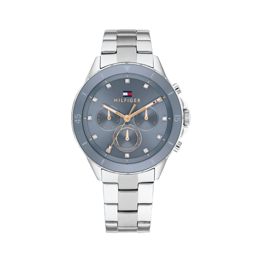 Reloj Análogo Deportivo Plateado de Mujer