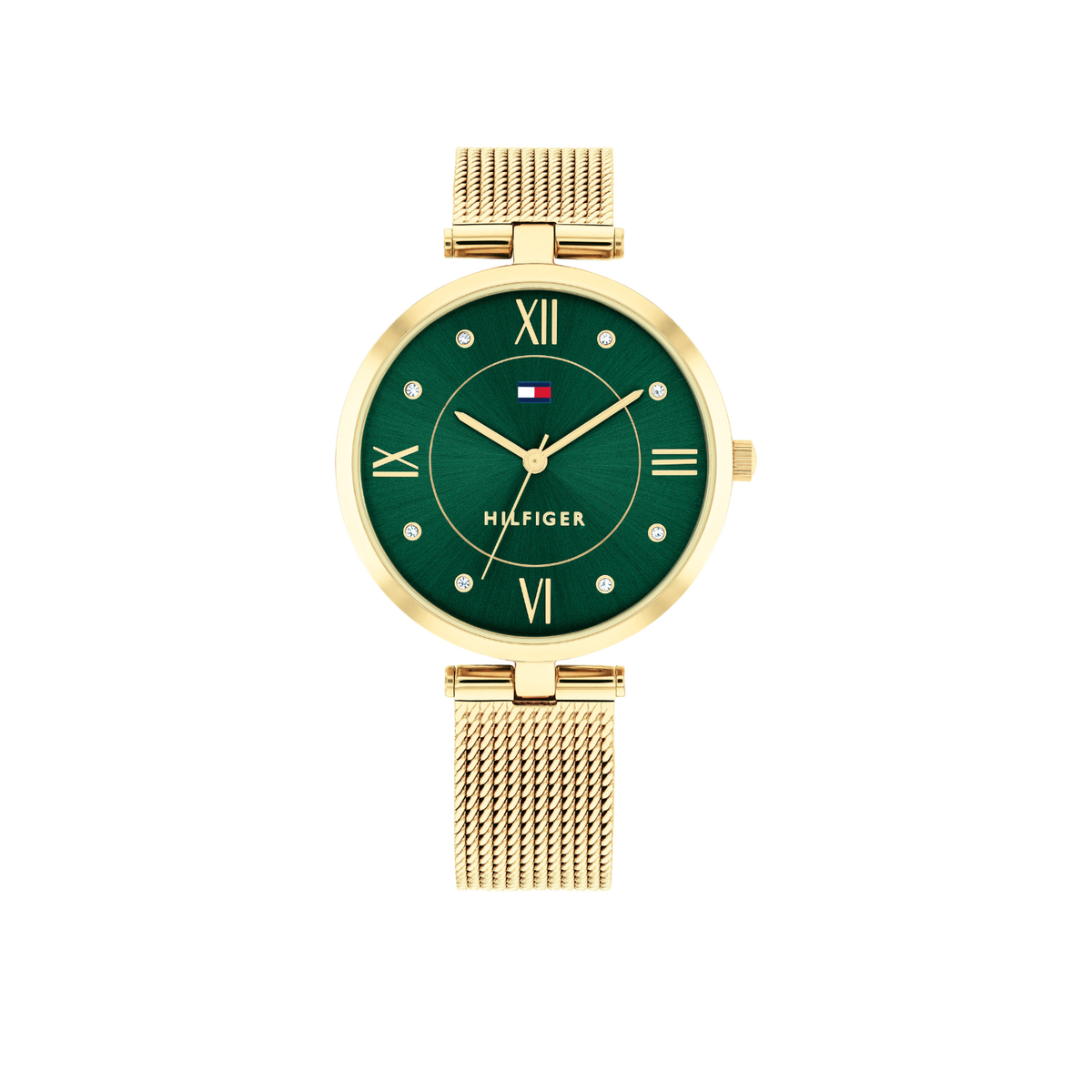 Reloj Análogo Tommy Hilfiger Ella Cuarzo Verde y Dorado de Mujer