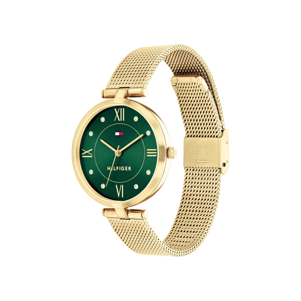 Reloj Análogo Tommy Hilfiger Ella Cuarzo Verde y Dorado de Mujer