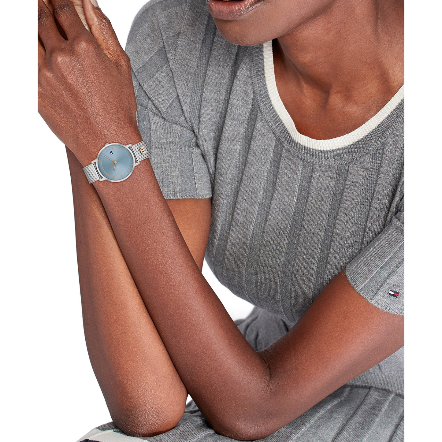 Reloj Análogo Casual Plateado de Mujer