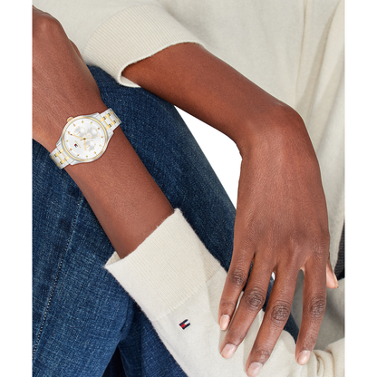 Reloj Análogo Casual Plateado Doble Tono de Hombre