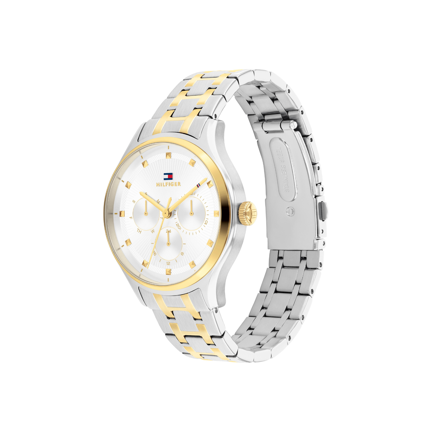Reloj Análogo Casual Plateado Doble Tono de Hombre