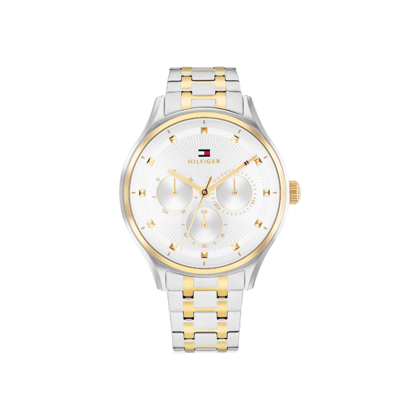 Reloj Análogo Casual Plateado Doble Tono de Hombre
