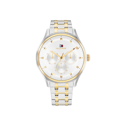 Reloj Análogo Casual Plateado Doble Tono de Hombre