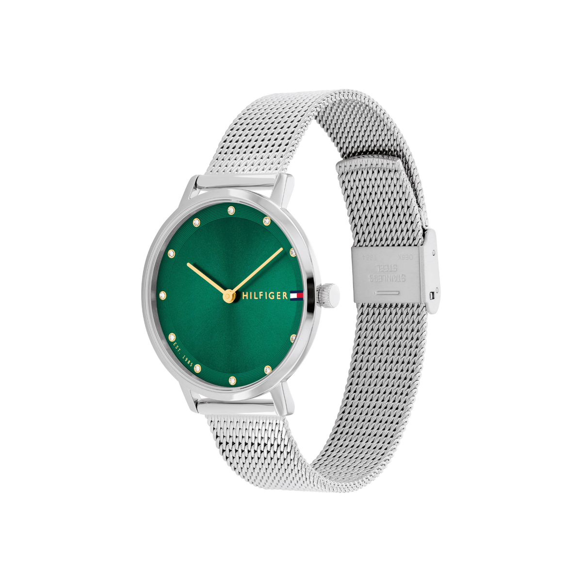 Reloj Análogo Tommy Hilfiger Pippa Cuarzo Verde y Plateado de Mujer