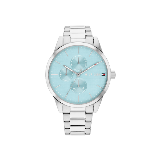 Reloj Análogo Tommy Hilfiger Camille Cuarzo Turquesa y Plateado de Mujer