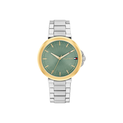 Reloj Análogo Lori Casual Plateado Doble Tono de Mujer