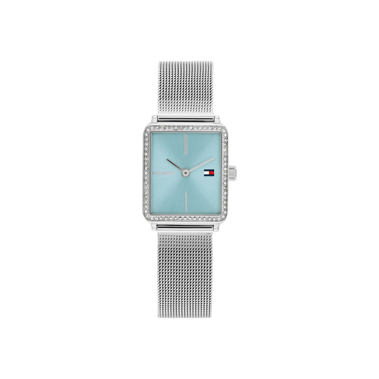 Reloj Análogo Tommy Hilfiger Tea Tank Cuarzo Azul y Plateado de Mujer