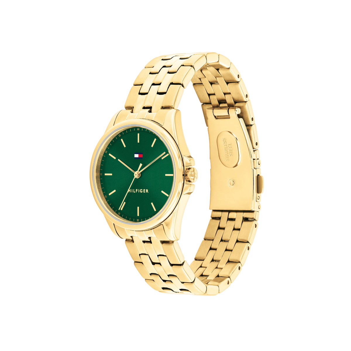 Reloj Análogo Tommy Hilfiger Jade Cuarzo Verde y Dorado de Mujer