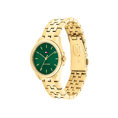 Reloj Análogo Tommy Hilfiger Jade Cuarzo Verde y Dorado de Mujer