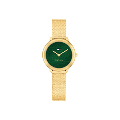Reloj Análogo Tommy Hilfiger Demi Cuarzo Verde y Dorado de Mujer