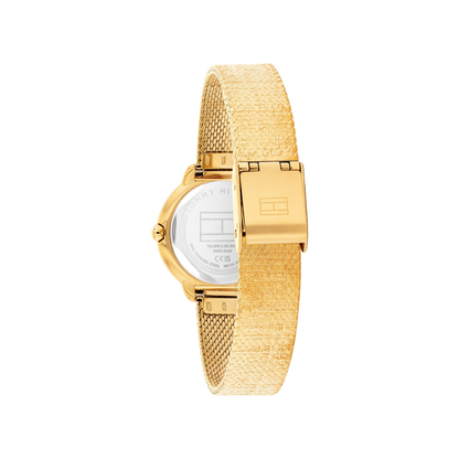 Reloj Análogo Tommy Hilfiger Demi Oro Dorado con Cuarzo Negro de Mujer