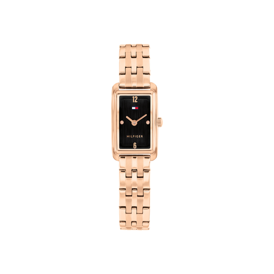 Reloj Análogo Tommy Hilfiger Madison Cuarzo Negro y Oro Rosa de Mujer