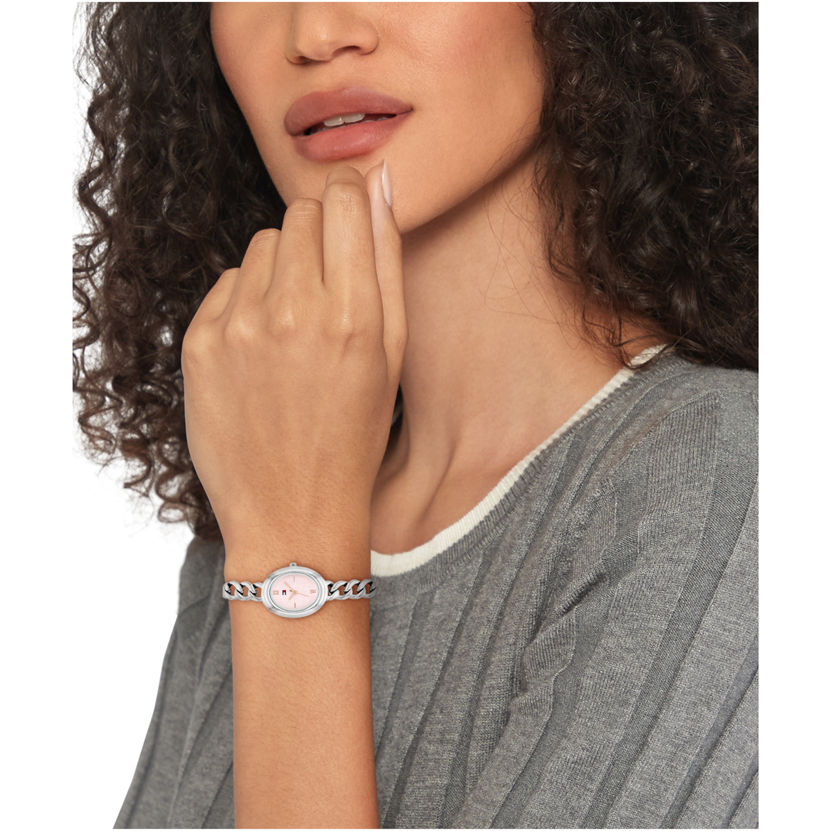 Reloj Análogo Demi Oval Luxury Plateado de Muerj